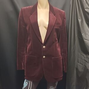 VINTAGE SEARS Burgundy Velvet Blazer